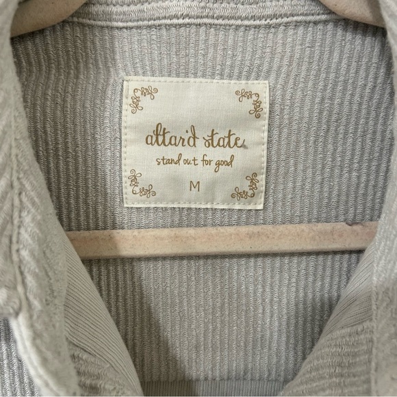 Altar'd State Light Gray Corduroy Button Down Shacket Jacket Oversized Medium - Picture 4 of 7